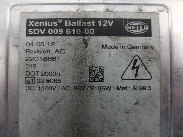 Convertisseur Xenon 5DV009610-00 Xenius Ballast D1S Hella