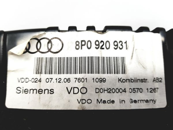 Bloc Compteurs Vitesse Audi A3 8P 8P0920931 110080297024 30023