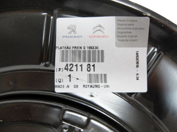 Disque Machoires D’ancrage Arrière Gauche Original Peugeot 406 421181