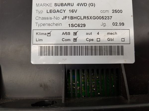Commande Chauffage Subaru Legacy 3 72311AE080 2N43034700