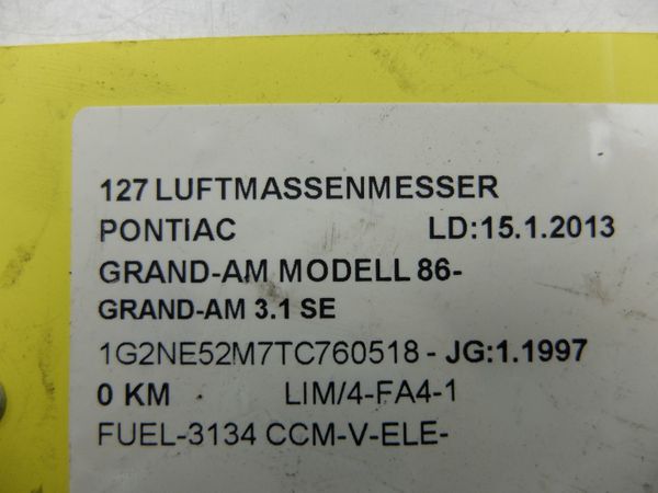 Débimètre D’air Pontiac Grand Am 3.1 V6