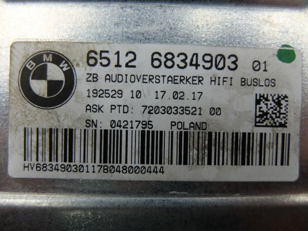 Amplificateur Audio  BMW 5 F10 F11 6512 6834903 HIFI