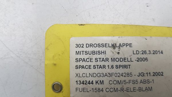 Boitier Papillon D’admission Mitsubishi Space Star AC50-356 1.6 16V