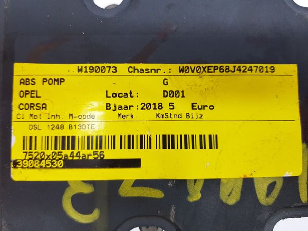 Pompe Abs Opel Corsa E 39084530 0265257704 Bosch