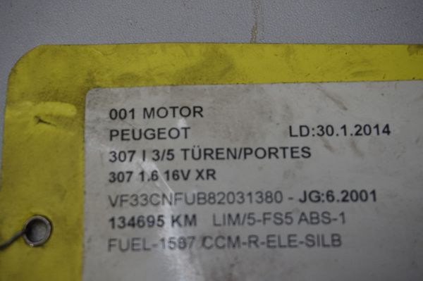 Moteur À Essence 1,6 16v NFU 10FX2F Citroen Peugeot 307 135000km 1023
