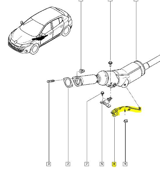 Capteur De Pression Des Gaz D'echappement Megane Scenic III 1.5 dCi 208155568R