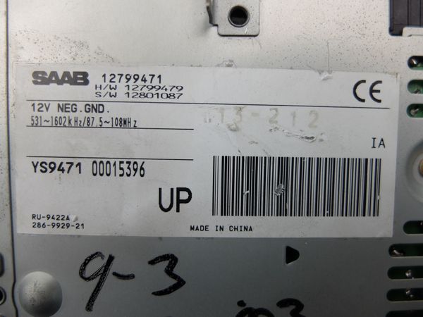 Amplificateur Audio Tuner Saab 9-3 12799471 YS9471